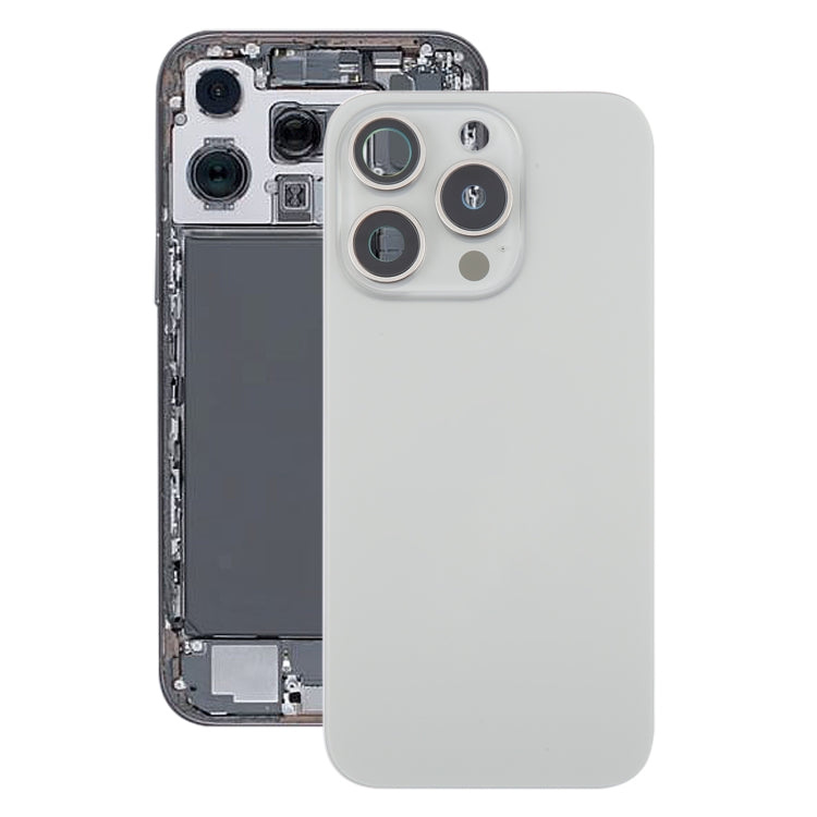 For iPhone 16 Pro Max Original Glass Battery Back Cover with Camera Lens Cover + MagSafe Magnet(Silver) - Back Cover by PMC Jewellery | Online Shopping South Africa | PMC Jewellery | Buy Now Pay Later Mobicred