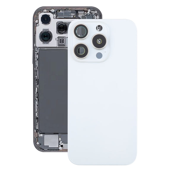 For iPhone 16 Pro Max Original Glass Battery Back Cover with Camera Lens Cover + MagSafe Magnet(White)