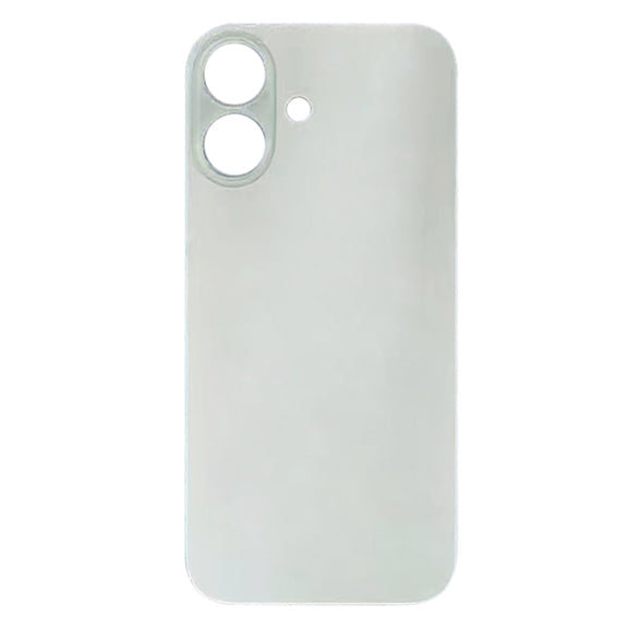 For iPhone 16 Plus Easy Replacement Big Camera Hole Glass Back Battery Cover(White)