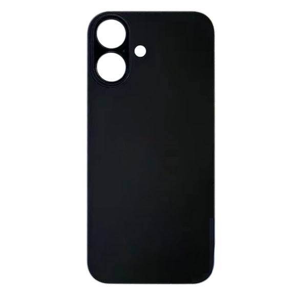 For iPhone 16 Easy Replacement Big Camera Hole Glass Back Battery Cover(Black)
