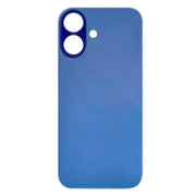 For iPhone 16 Easy Replacement Big Camera Hole Glass Back Battery Cover(Blue)