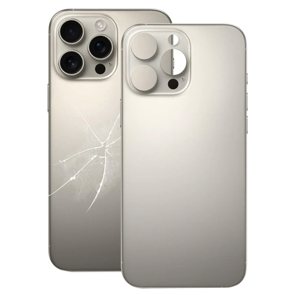 For iPhone 16 Pro Easy Replacement Big Camera Hole Glass Back Battery Cover(Titanium)