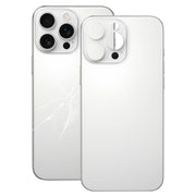 For iPhone 16 Pro Easy Replacement Big Camera Hole Glass Back Battery Cover(White)