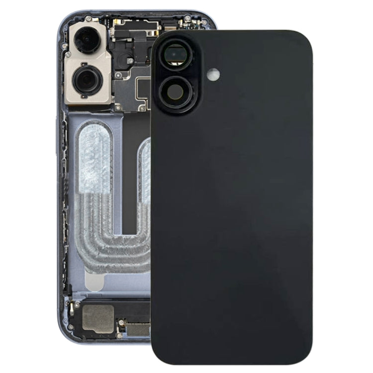 For iPhone 16 Battery Back Cover with Camera Lens Cover(Black) -  by PMC TechLife | Online Shopping South Africa | PMC TechLife | Buy Now Pay Later Mobicred