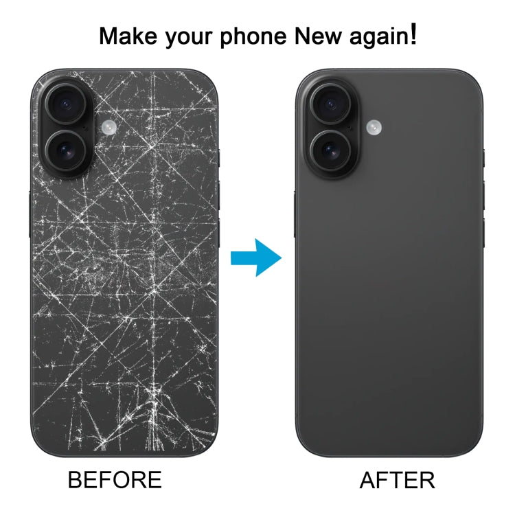 For iPhone 16 Battery Back Cover with Camera Lens Cover(Black)