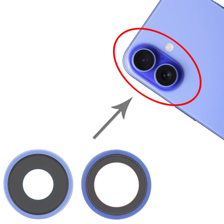 For iPhone 16 / 16 Plus Rear Camera Lens Cover (Blue) - Camera Series by PMc TechLife | Online Shopping South Africa | PMc TechLife | Buy Now Pay Later Mobicred