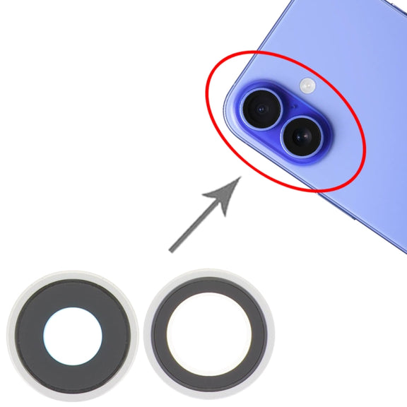 For iPhone 16 / 16 Plus Rear Camera Lens Cover (White)