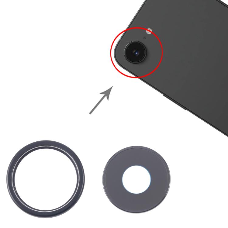 For iPhone 16e Rear Camera Lens Cover (Black)