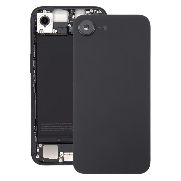For iPhone 16e Glass Battery Back Cover with Camera Lens Cover(Black) - free shipping - PMC Jewellery - Order now!