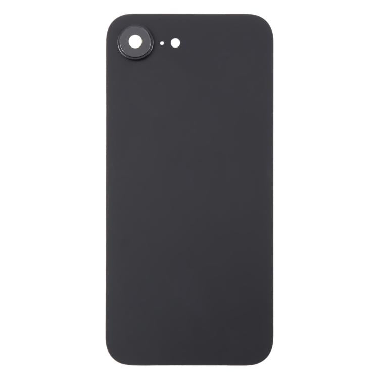 For iPhone 16e Glass Battery Back Cover with Camera Lens Cover(Black)