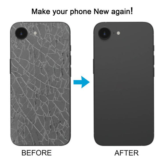 For iPhone 16e Glass Battery Back Cover with Camera Lens Cover(White)