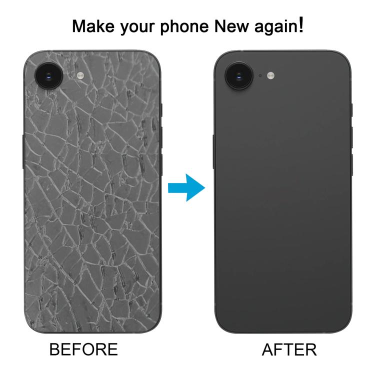 For iPhone 16e Glass Battery Back Cover with Camera Lens Cover(White)