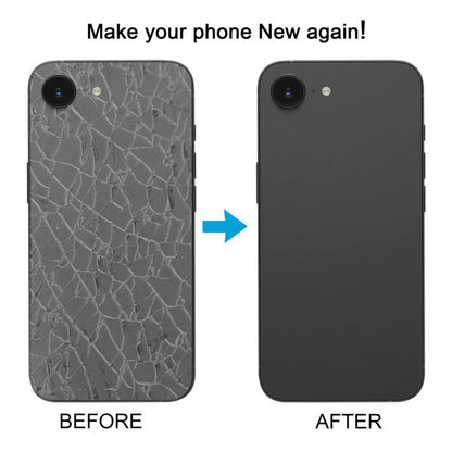 For iPhone 16e Glass Battery Back Cover with Camera Lens Cover(Black) - free shipping - PMC Jewellery - Order now!