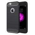 For iPhone 6 Plus & 6s Plus Brushed Texture Fiber TPU Rugged Armor Protective Case(Black) - More iPhone Cases by PMC TechLife | Online Shopping South Africa | PMC TechLife | Buy Now Pay Later Mobicred
