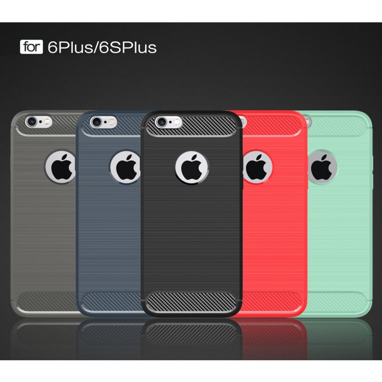 For iPhone 6 Plus & 6s Plus Brushed Texture Fiber TPU Rugged Armor Protective Case(Black)
