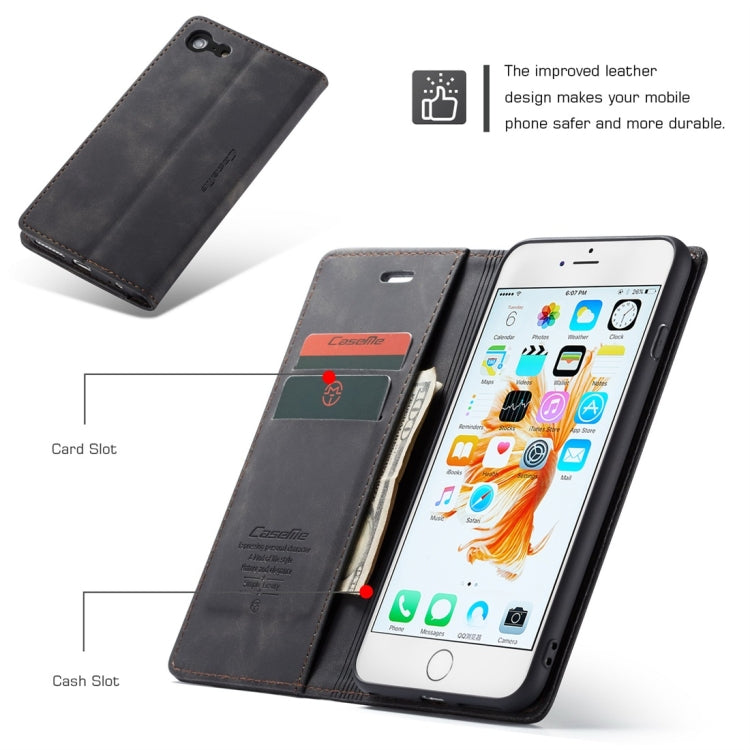 CaseMe-013 Multifunctional Retro Frosted Horizontal Flip Leather Case for iPhone 6 Plus / 6s Plus, with Card Slot & Holder & Wallet(Black) - More iPhone Cases by CaseMe | Online Shopping South Africa | PMC Jewellery | Buy Now Pay Later Mobicred
