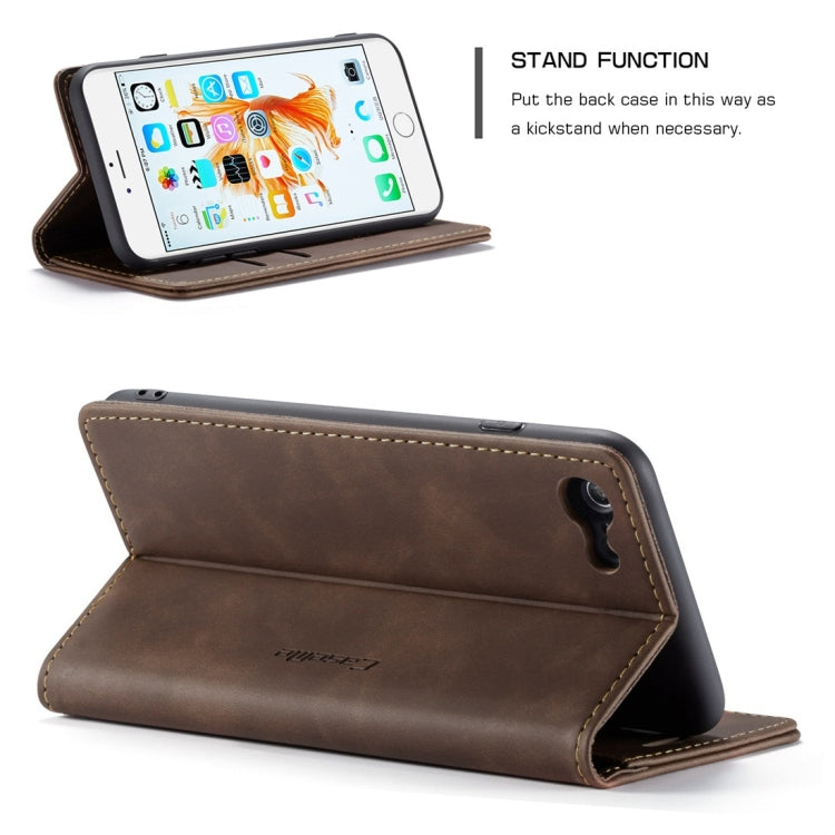 CaseMe-013 Multifunctional Retro Frosted Horizontal Flip Leather Case for iPhone 6 Plus / 6s Plus, with Card Slot & Holder & Wallet(Coffee) - free shipping - PMC Jewellery - Order now!