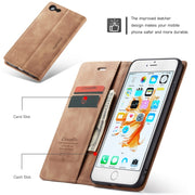 CaseMe-013 Multifunctional Retro Frosted Horizontal Flip Leather Case for iPhone 6 Plus / 6s Plus, with Card Slot & Holder & Wallet(Brown)