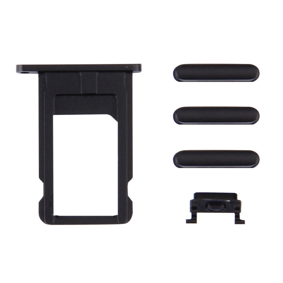 4 in 1 for iPhone 6s (Card Tray + Volume Control Key + Power Button + Mute Switch Vibrator Key)(Black)