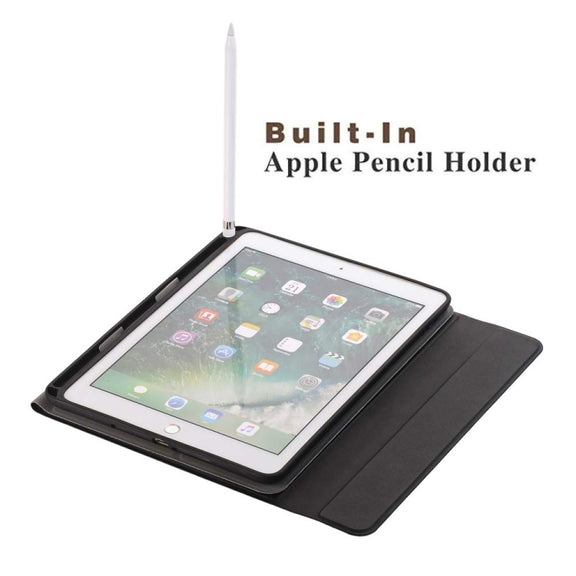 Detachable Bluetooth Keyboard + Horizontal Flip Leather Tablet Case with Holder & Pencil Holder for iPad Pro 9.7 inch, iPad Air, iPad Air 2, iPad 9.7 inch (2017), iPad 9.7 inch (2018) (Black)
