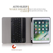 Detachable Bluetooth Keyboard + Horizontal Flip Leather Tablet Case with Holder & Pencil Holder for iPad Pro 9.7 inch, iPad Air, iPad Air 2, iPad 9.7 inch (2017), iPad 9.7 inch (2018) (Black)