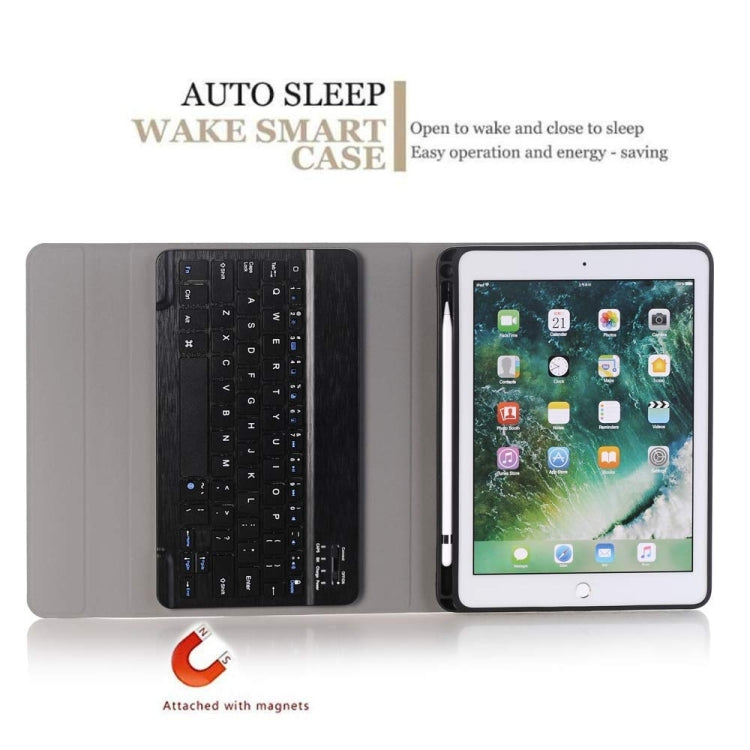 Detachable Bluetooth Keyboard + Horizontal Flip Leather Tablet Case with Holder & Pencil Holder for iPad Pro 9.7 inch, iPad Air, iPad Air 2, iPad 9.7 inch (2017), iPad 9.7 inch (2018) (Black)