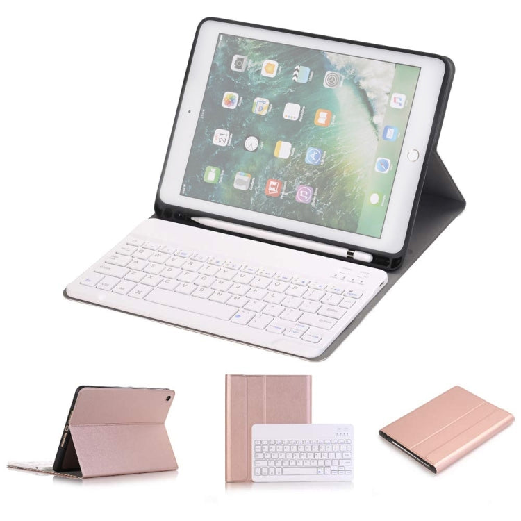 Detachable Bluetooth Keyboard + Horizontal Flip Leather Tablet Case with Holder & Pencil Holder for iPad Pro 9.7 inch, iPad Air, iPad Air 2, iPad 9.7 inch (2017), iPad 9.7 inch (2018) (Rose Gold) - For iPad Pro by PMC TechLife | Online Shopping South Africa | PMC TechLife