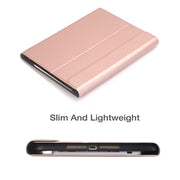 Detachable Bluetooth Keyboard + Horizontal Flip Leather Tablet Case with Holder & Pencil Holder for iPad Pro 9.7 inch, iPad Air, iPad Air 2, iPad 9.7 inch (2017), iPad 9.7 inch (2018) (Rose Gold)
