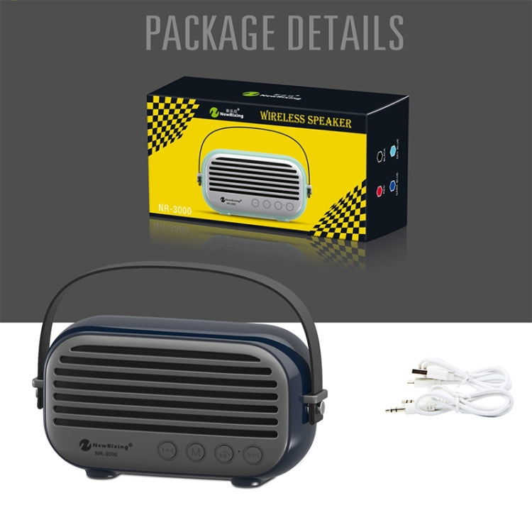 NewRixing NR-3000 Stylish Household Bluetooth Speaker with Hands-free Call Function, Support TF Card & USB & FM & AUX(Black)
