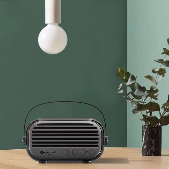 NewRixing NR-3000 Stylish Household Bluetooth Speaker with Hands-free Call Function, Support TF Card & USB & FM & AUX(Black)