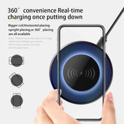 NewRixing NR-3500 Multi-function Atmosphere Light Wireless Charging Bluetooth Speaker with Hands-free Call Function, Support TF Card & USB & FM & AUX (Blue)