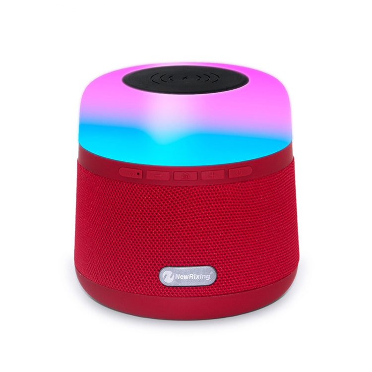 NewRixing NR-3500 Multi-function Atmosphere Light Wireless Charging Bluetooth Speaker with Hands-free Call Function, Support TF Card & USB & FM & AUX (Red) - free shipping - PMC Jewellery - Order now!