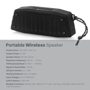 NewRixing NR-4019 Outdoor Portable Bluetooth Speaker with Hands-free Call Function, Support TF Card & USB & FM & AUX (Blue)