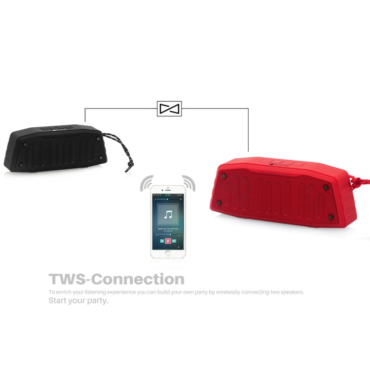 NewRixing NR-4019 Outdoor Portable Bluetooth Speaker with Hands-free Call Function, Support TF Card & USB & FM & AUX (Red)