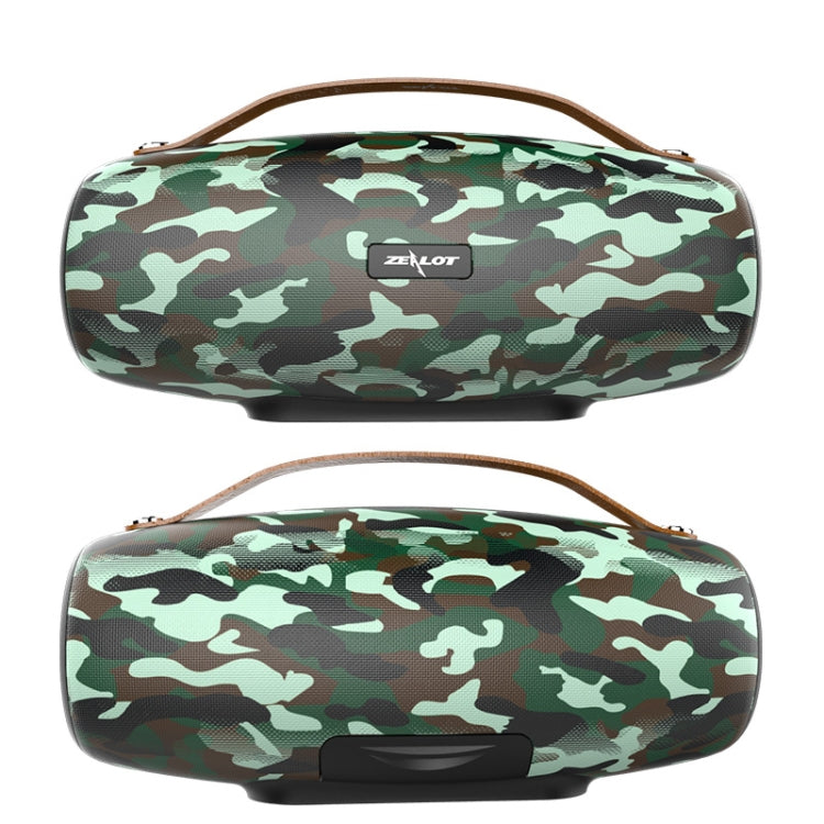 ZEALOT S27 Multifunctional Bass Wireless Bluetooth Speaker, Built-in Microphone, Support Bluetooth Call & AUX & TF Card & 1x93mm + 2x66mm Speakers(Camouflage Green) - free shipping - PMC Jewellery - Order now!
