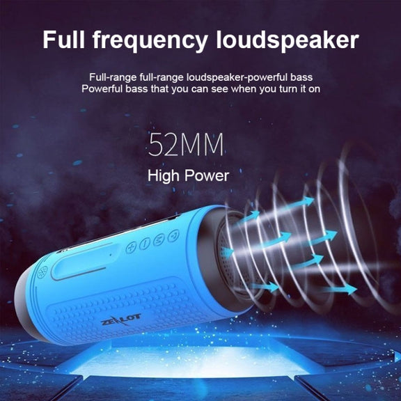 ZEALOT A1 Multifunctional Bass Wireless Bluetooth Speaker, Built-in Microphone, Support Bluetooth Call & AUX & TF Card & LED Lights (Mint Green)