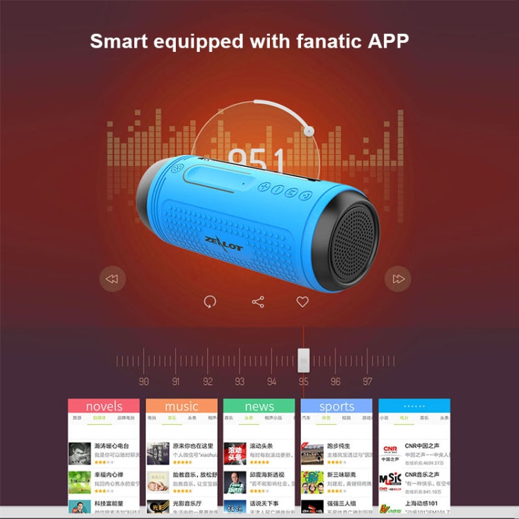 ZEALOT A1 Multifunctional Bass Wireless Bluetooth Speaker, Built-in Microphone, Support Bluetooth Call & AUX & TF Card & LED Lights (Red)