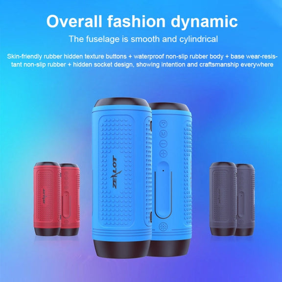 ZEALOT A1 Multifunctional Bass Wireless Bluetooth Speaker, Built-in Microphone, Support Bluetooth Call & AUX & TF Card & LED Lights (Dark Green)