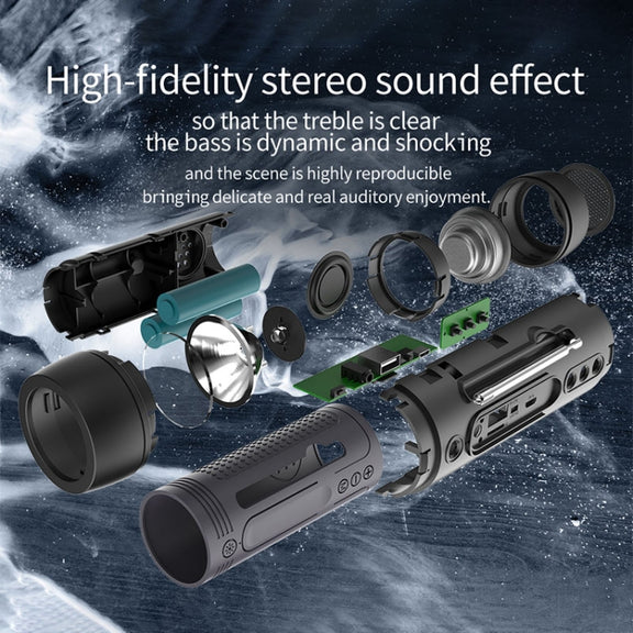ZEALOT A2 Multifunctional Bass Wireless Bluetooth Speaker, Built-in Microphone, Support Bluetooth Call & AUX & TF Card & LED Lights (Dark Green)
