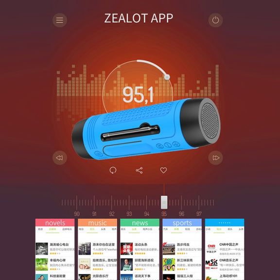 ZEALOT A2 Multifunctional Bass Wireless Bluetooth Speaker, Built-in Microphone, Support Bluetooth Call & AUX & TF Card & LED Lights (Red)