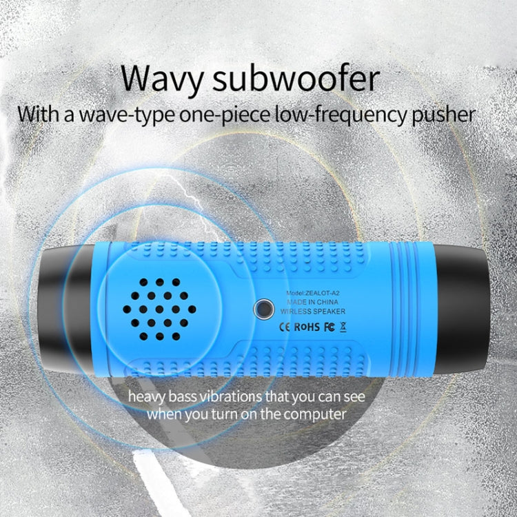 ZEALOT A2 Multifunctional Bass Wireless Bluetooth Speaker, Built-in Microphone, Support Bluetooth Call & AUX & TF Card & LED Lights (Dark Green)