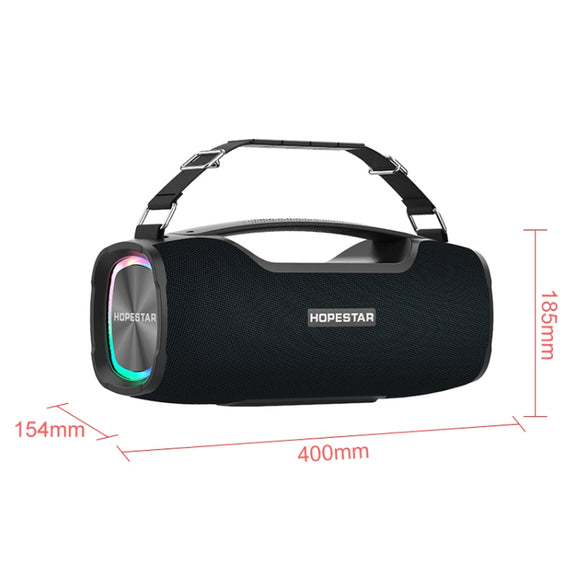 HOPESTAR A6X TWS Portable Outdoor Bluetooth Speaker with Colorful Music Lights, Support Power Bank & Hands-free Call & U Disk & TF Card & 3.5mm AUX(Black)