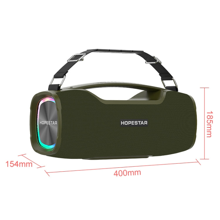 HOPESTAR A6X TWS Portable Outdoor Bluetooth Speaker with Colorful Music Lights, Support Power Bank & Hands-free Call & U Disk & TF Card & 3.5mm AUX(Green)