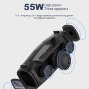 HOPESTAR A6X TWS Portable Outdoor Bluetooth Speaker with Colorful Music Lights, Support Power Bank & Hands-free Call & U Disk & TF Card & 3.5mm AUX(Black)
