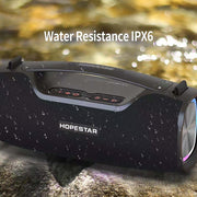 HOPESTAR A6X TWS Portable Outdoor Bluetooth Speaker with Colorful Music Lights, Support Power Bank & Hands-free Call & U Disk & TF Card & 3.5mm AUX(Green)