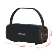 HOPESTAR H24 Pro TWS Portable Outdoor Water-resistant Woven Textured Bluetooth Speaker with Rhythm Light, Support Hands-free Call & U Disk & TF Card & 3.5mm AUX & FM (Black)