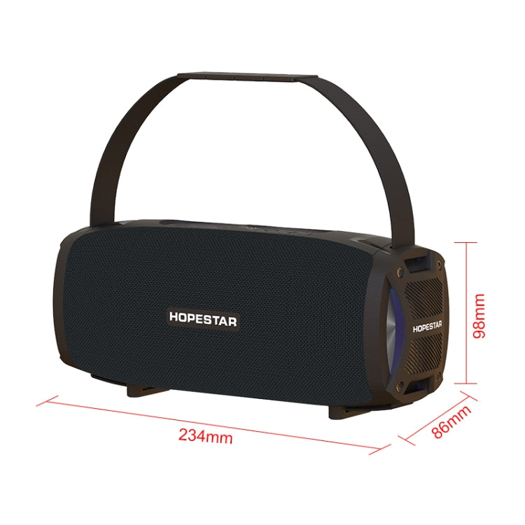 HOPESTAR H24 Pro TWS Portable Outdoor Water-resistant Woven Textured Bluetooth Speaker with Rhythm Light, Support Hands-free Call & U Disk & TF Card & 3.5mm AUX & FM (Black)