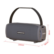 HOPESTAR H24 Pro TWS Portable Outdoor Water-resistant Woven Textured Bluetooth Speaker with Rhythm Light, Support Hands-free Call & U Disk & TF Card & 3.5mm AUX & FM (Grey)