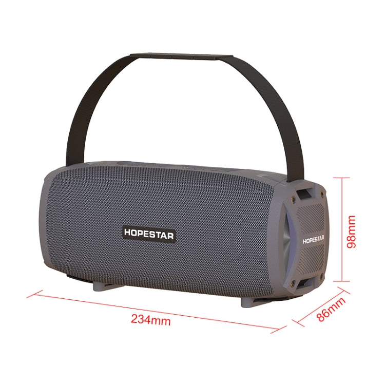 HOPESTAR H24 Pro TWS Portable Outdoor Water-resistant Woven Textured Bluetooth Speaker with Rhythm Light, Support Hands-free Call & U Disk & TF Card & 3.5mm AUX & FM (Grey)
