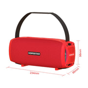 HOPESTAR H24 Pro TWS Portable Outdoor Water-resistant Woven Textured Bluetooth Speaker with Rhythm Light, Support Hands-free Call & U Disk & TF Card & 3.5mm AUX & FM (Red)